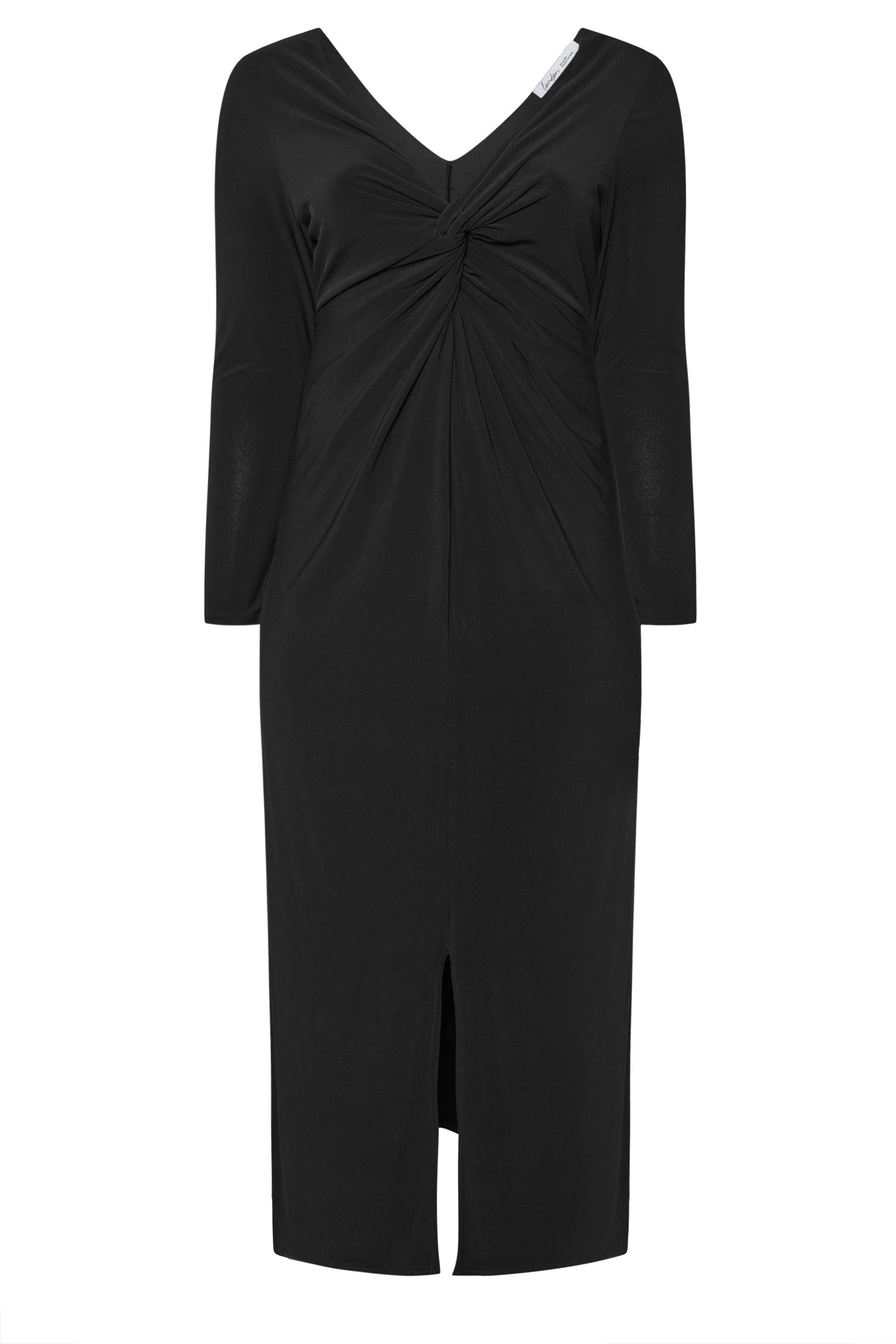 YOURS LONDON Plus Size Black Knot Front Maxi Dress | Yours Clothing 5
