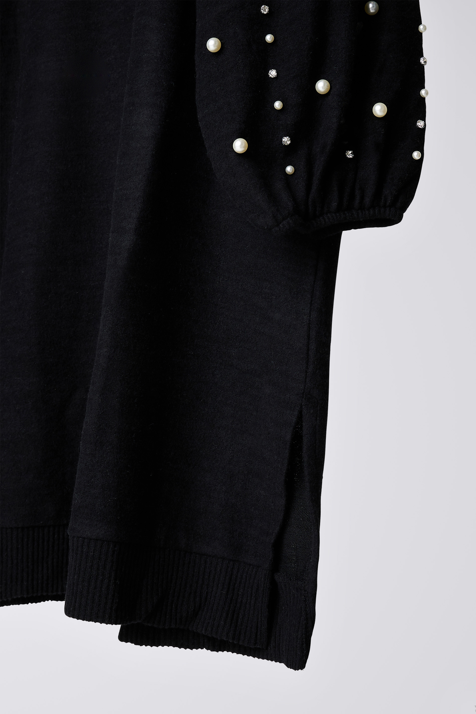 EVANS Plus Size Black Pearl Embellished Jumper Dress | Evans