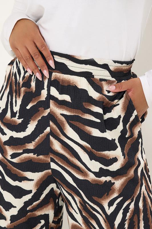 YOURS Plus Size Black Animal Print Trousers | Yours Clothing 4