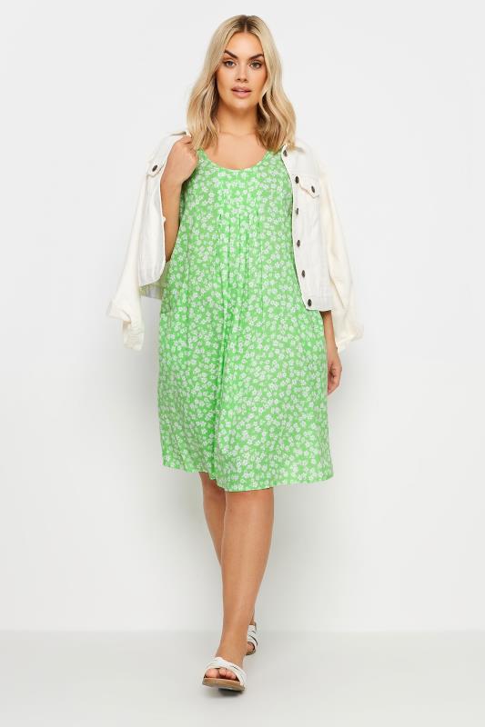 YOURS Plus Size Green Floral Ditsy Pocket Dress | Yours Clothing 2