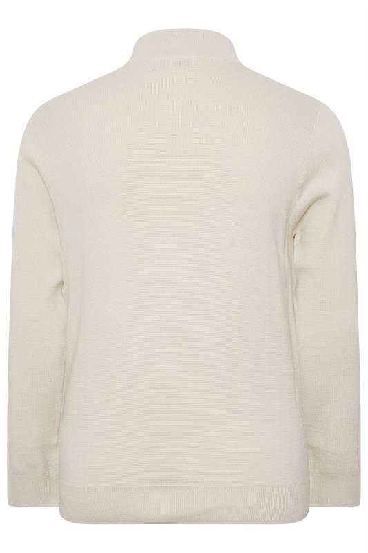 BadRhino Big & Tall Cream Milano Quarter Zip Jumper | BadRhino 6