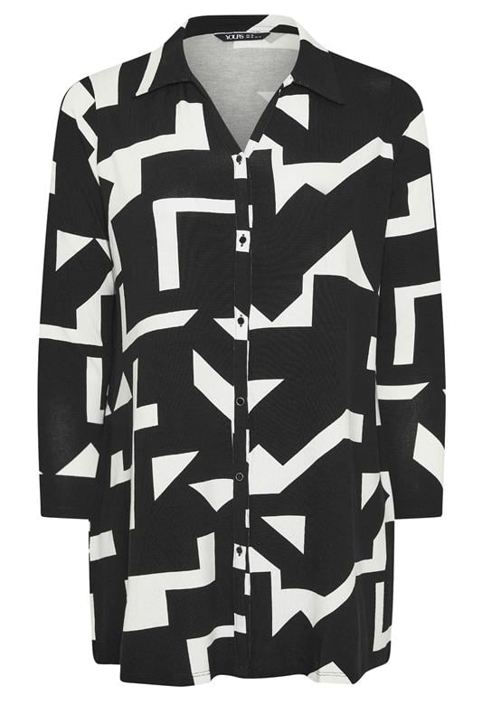 YOURS Plus Size Black & White Abstract Shirt | Yours Clothing 6