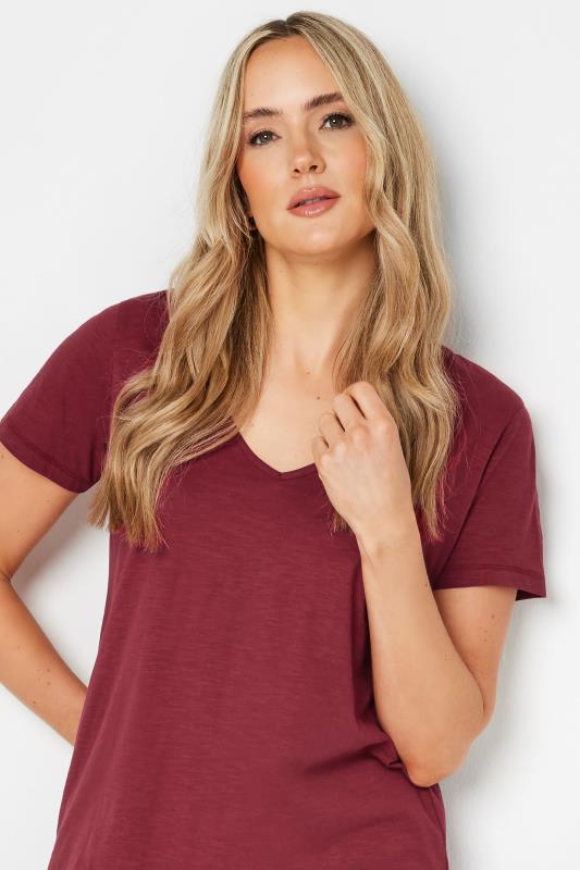 LTS Tall Burgundy Red V-Neck T-Shirt | Long Tall Sally 4