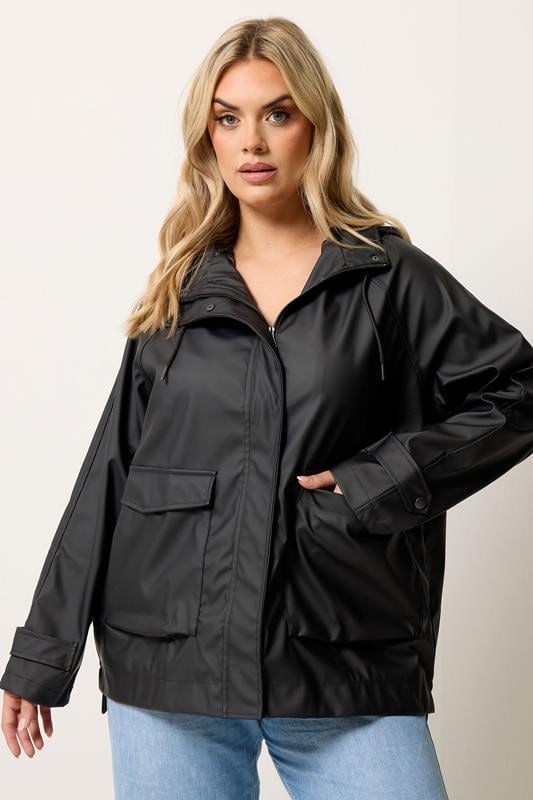  YOURS Curve Black Rain Jacket