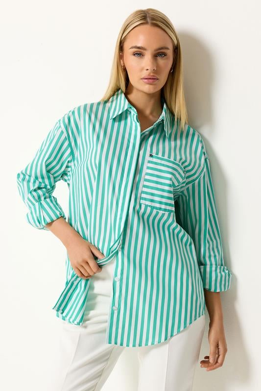 STAR Green Striped Long Sleeve Shirt