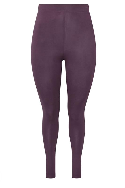 YOURS Plus Size Purple High Waisted Leggings | Yours Clothing 5