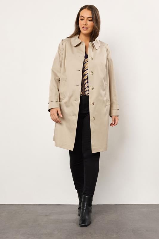 Plus Size  EVANS Curve Natural Brown Trench Coat