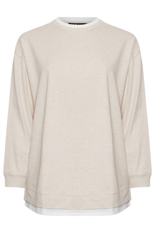 YOURS Plus Size Natural Brown 2-In-1 Jumper | Yours Clothing 5