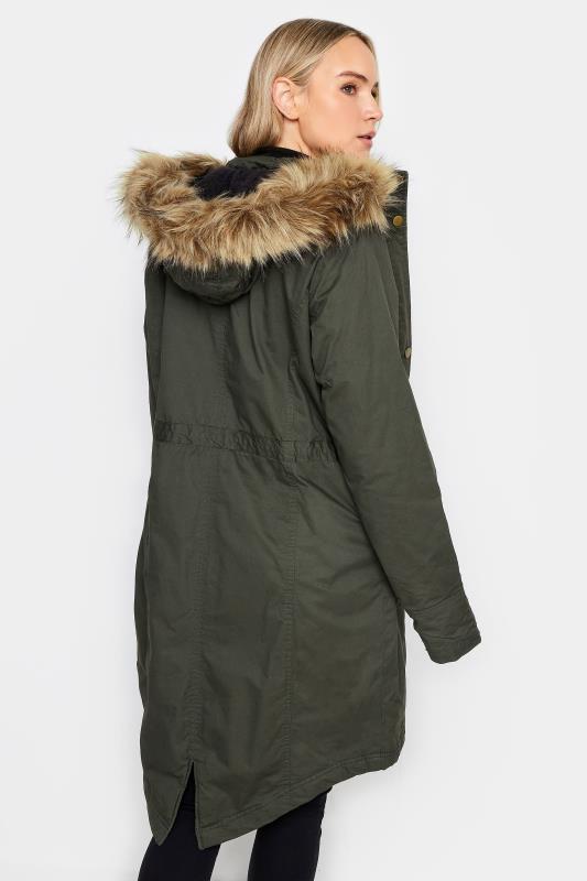 LTS Khaki Faux Fur Trim Parka | Long Tall Sally 3