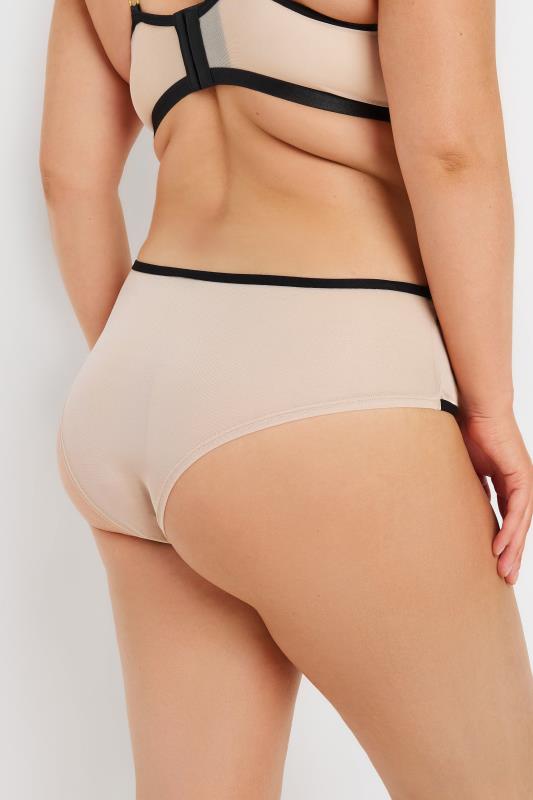 YOURS Curve Nude Strap Detail Mid Rise Brazilian Knickers | Yours Clothing  4