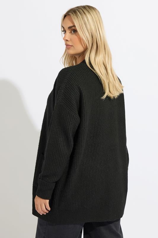 YOURS Plus Size Black Soft Touch Knitted Cardigan | Yours Clothing 2