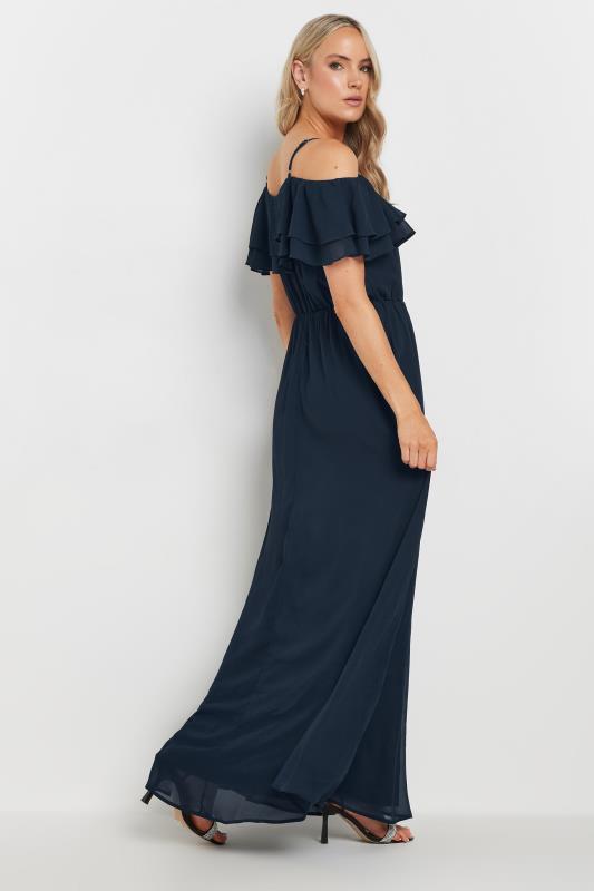 LTS Tall Women's Navy Blue Ruffle Maxi Dress | Long Tall Sally  3