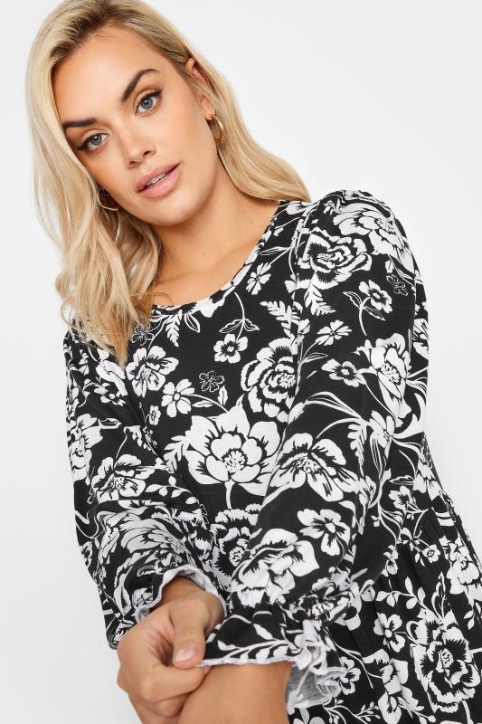 YOURS Plus Size Black Floral Print Midaxi Dress | Yours Clothing 4