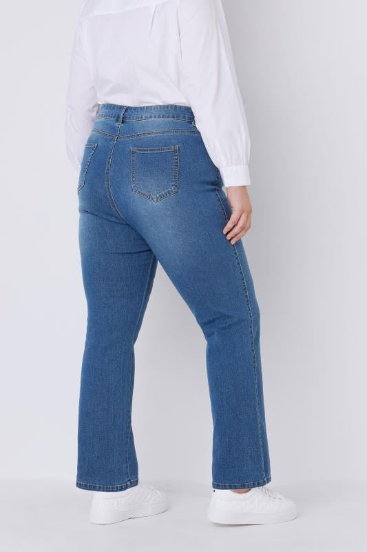 EVANS Plus Size Curve Fit Blue Mid Wash Straight Leg Jeans | Evans 4