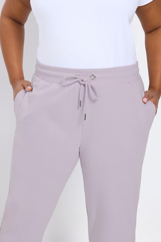 YOURS Plus Size Purple Tie Waist Joggers | Yours Clothing 5