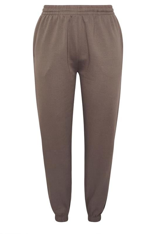 YOURS Plus Size Chocolate Brown Cuffed Joggers | Yours Clothing 6