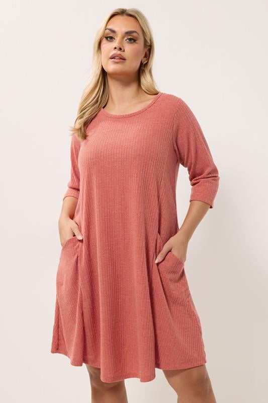  YOURS Curve Orange Drape Pocket Dress