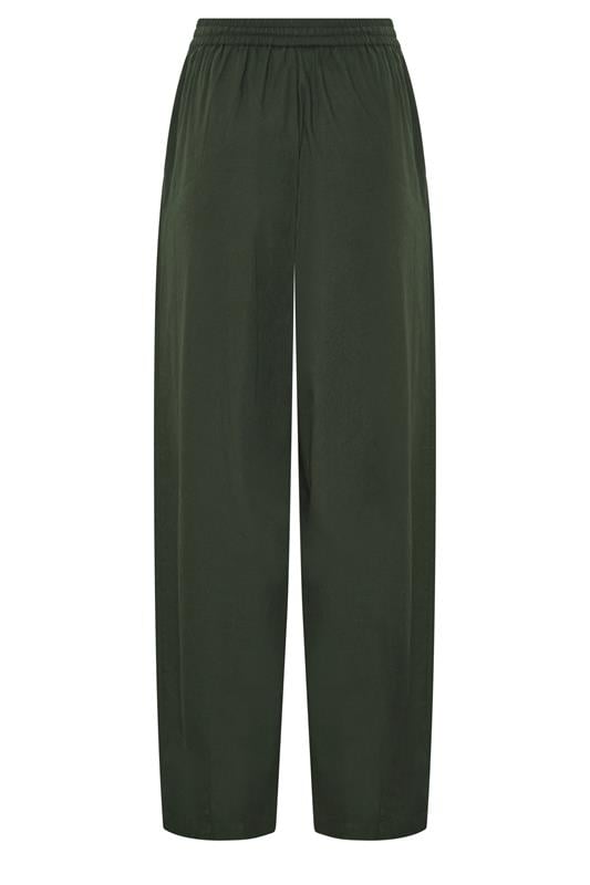 LTS Tall Women's Dark Green Cotton Barrel Trousers | Long Tall Sally 6