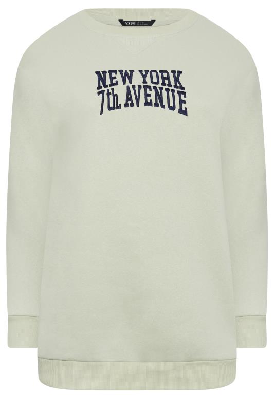 YOURS Curve Plus Size Light Grey 'New York' Slogan Sweatshirt | Yours Clothing  5