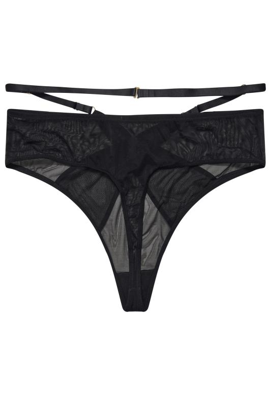 PLAYFUL PROMISES Plus Size Black Eddie Crossover Thong | Yours Clothing 8