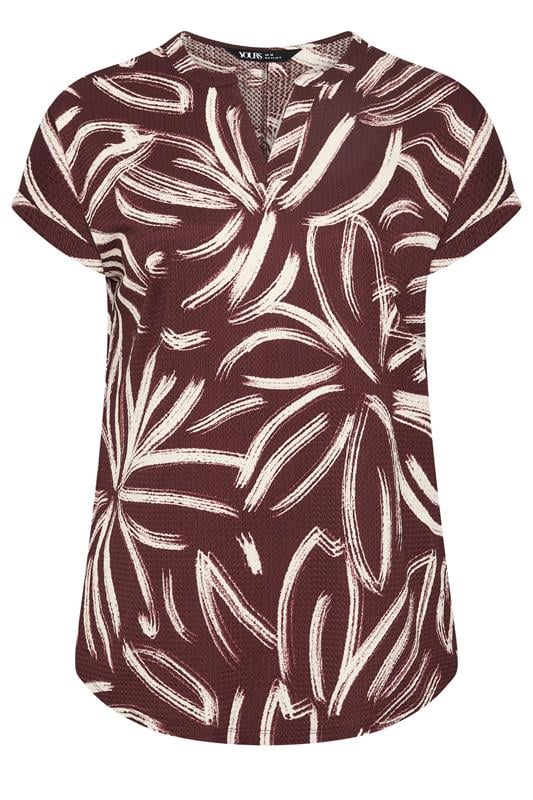 YOURS Plus Size Chocolate Brown Abstract Print Blouse | Yours Clothing 6