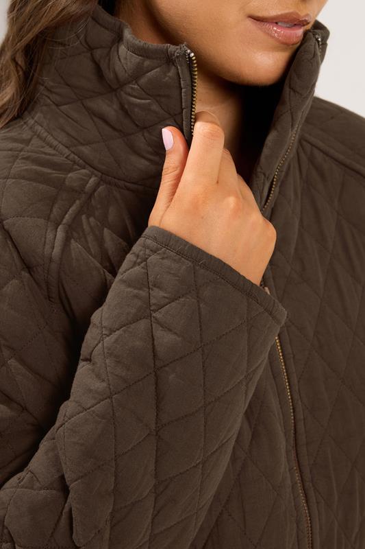 YOURS Plus Size Chocolate Brown Lightweight Quilted Jacket | Yours Clothing 4