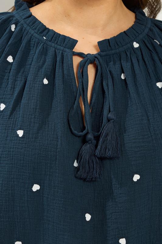 YOURS Plus Size Navy Blue Blouse | Yours Clothing 4