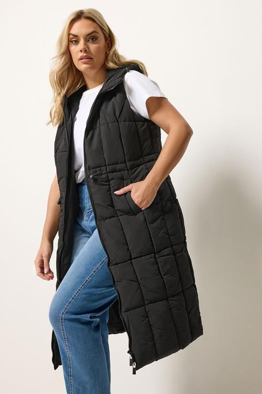  YOURS Curve Black Midi Gilet