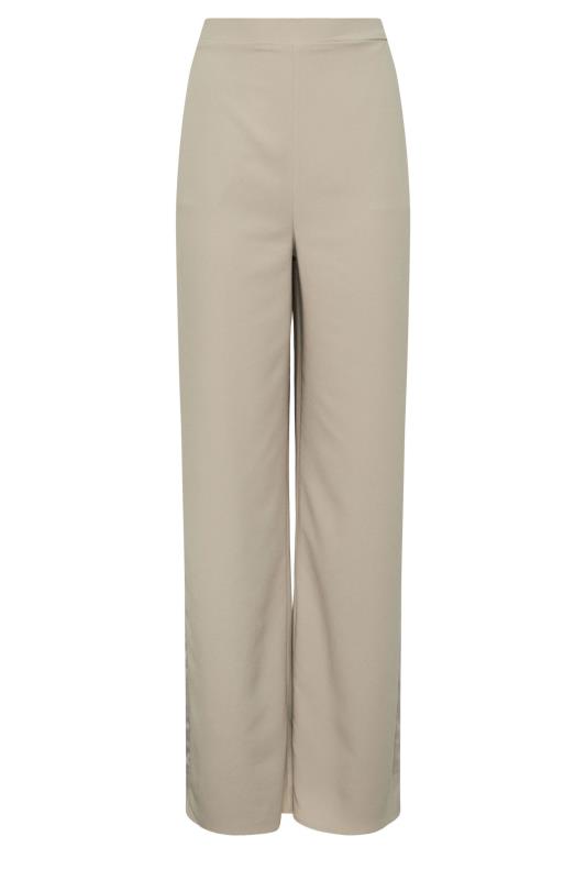 LTS Tall Women's Stone Brown Satin Side Stripe Trousers | Long Tall Sally 7