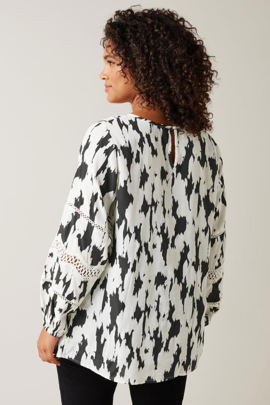 EVANS Plus Size Black & White Abstract Print Top | Evans  3