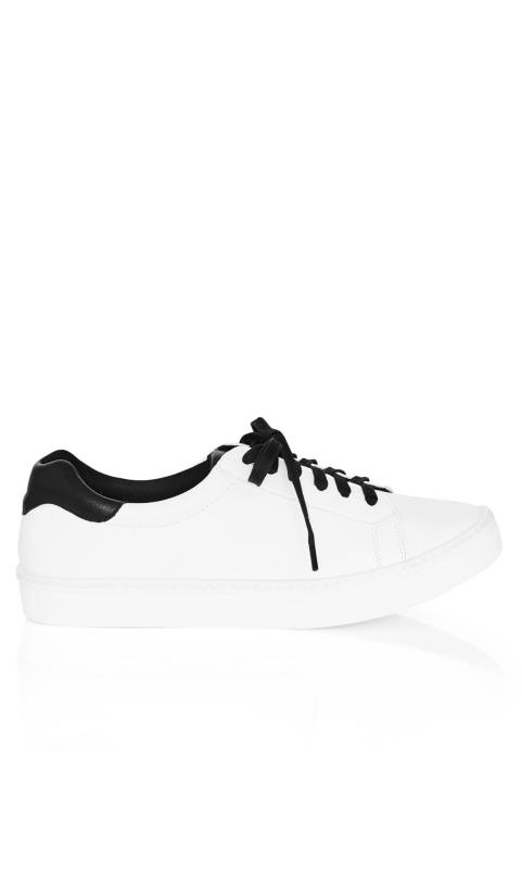City Chic White & Black WIDE FIT Trainers 8