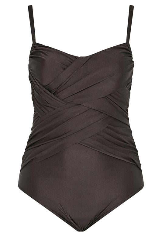  YOURS Curve Chocolate Brown Crossover Super Sculpt Swimsuit