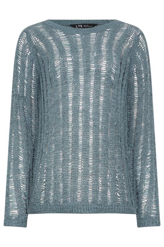 LTS Tall Dark Blue Tape Yarn Jumper | Long Tall Sally 5