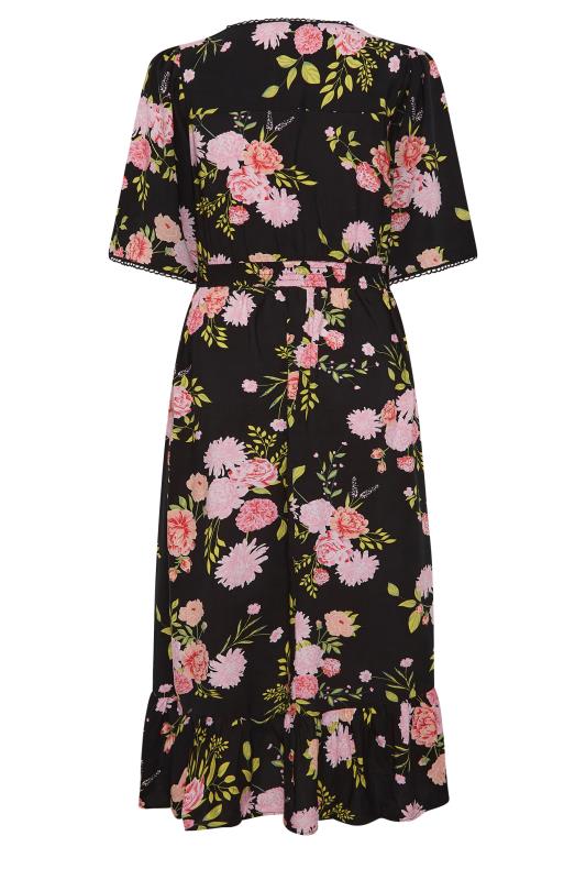 YOURS Curve Plus Size Black Floral Maxi Dress | Yours Clothing  8