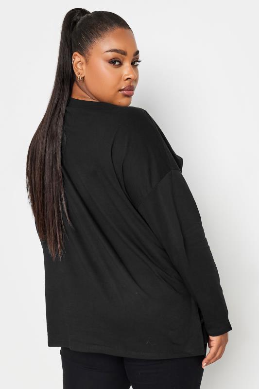 YOURS Plus Size Black 'World Tour' Slogan Print Top | Yours Clothing 3