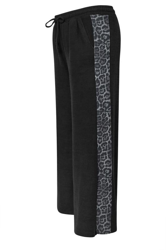 YOURS Plus Size Black Leopard Print Side Stripe Trousers | Yours Clothing  6