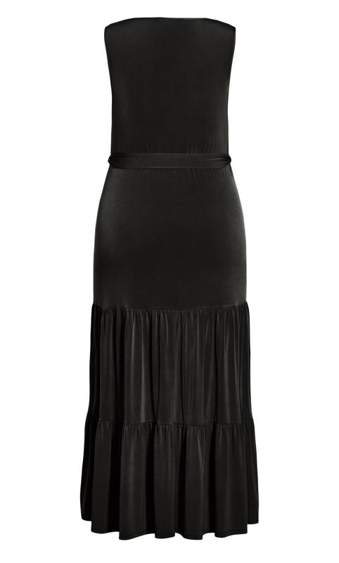 Plus Size Tiered Sleeveless Maxi Dress Black 4