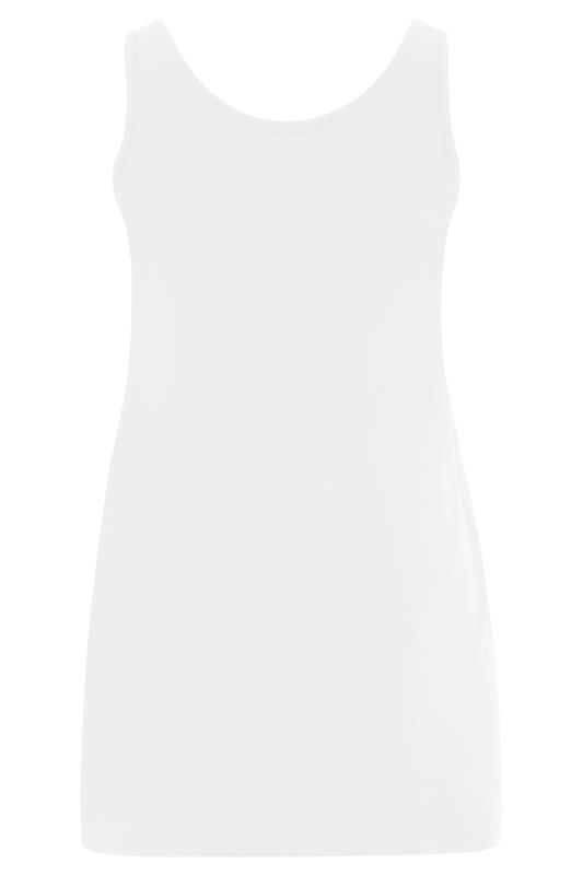 Plus Size White Longline Vest Top | Yours Clothing 3
