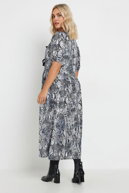 LIMITED COLLECTION Plus Size Grey Snake Print Bow Dress | Yours Clothing  4