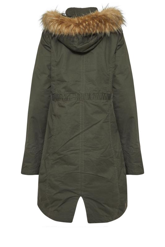 LTS Khaki Faux Fur Trim Parka | Long Tall Sally 6