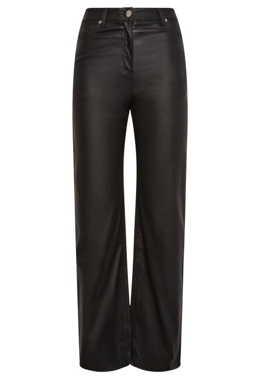 LTS Tall Black Faux Leather Wide Leg Trousers | Long Tall Sally  6