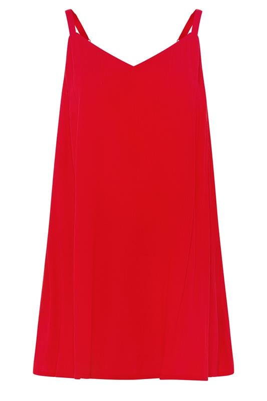 YOURS Plus Size Red Crinkle Swing Cami Top | Yours Clothing 5
