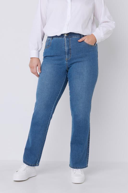 LTS Tall Womens Blue Wide Leg High Waisted Jeans