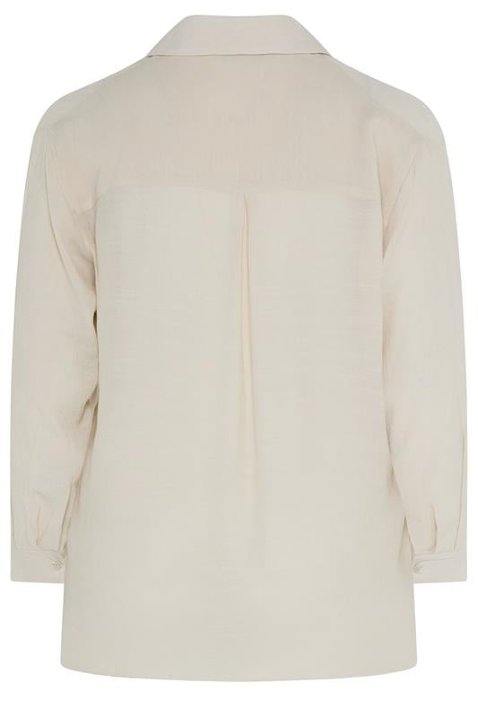 EVANS Plus Size Natural Brown Sheer Long Sleeve Shirt | Evans 7