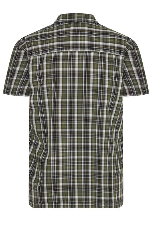 BadRhino Big & Tall Green Check Print Short Sleeve Shirt | BadRhino 6