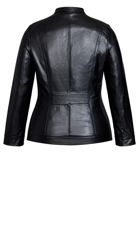Gothic Edge  Black Faux Leather Biker Jacket 4