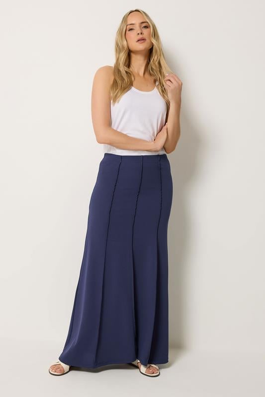  LTS Tall Navy Blue Flare Seam Maxi Skirt