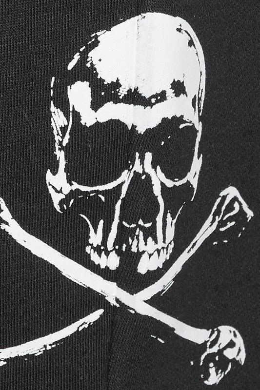 BadRhino Big & Tall Black Skull Printed Jogger Shorts | BadRhino 4