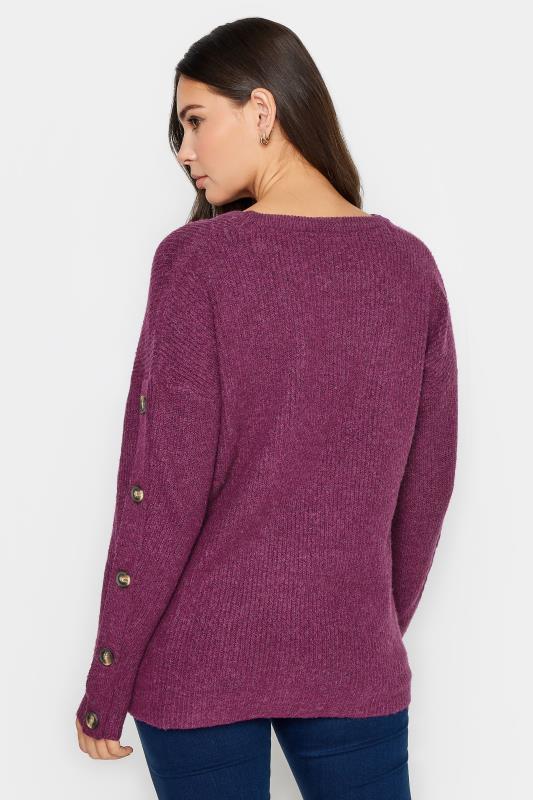 LTS Tall Purple Button Long Sleeve Jumper | Long Tall Sally  3