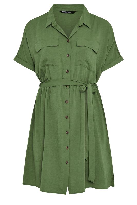 YOURS Plus Size Khaki Green Utility Dress | Yours Clothing  5